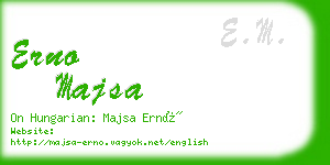 erno majsa business card